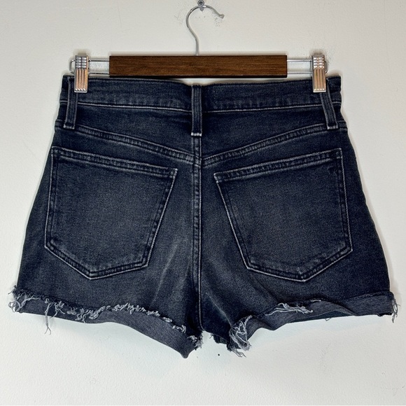 Madewell Washed Out Black High-Rise Denim Shorts Frayed Cut Off Hem Size 25 NWT - Picture 5 of 8